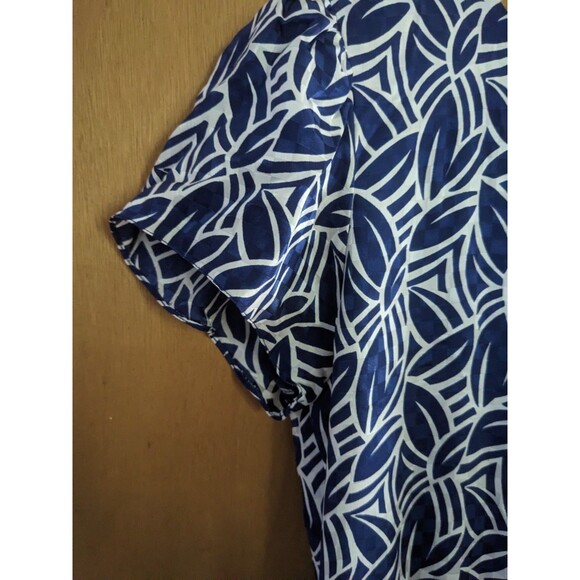 Maggie London by Jeannene Booher 100% Silk Blue Drop Waist Ruffle Hem Dress - Picture 7 of 11